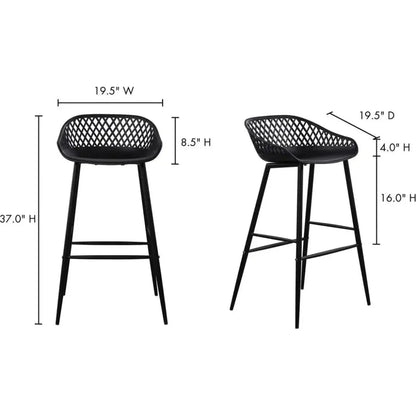 Outdoor Barstool Black Set (Bar Height)-Outdoor Bar Stools-Moe's Home-LOOMLAN