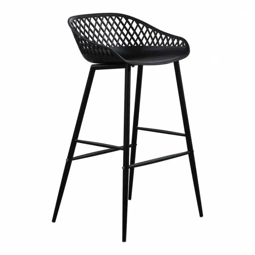 Outdoor Barstool Black Set (Bar Height)-Outdoor Bar Stools-Moe's Home-LOOMLAN
