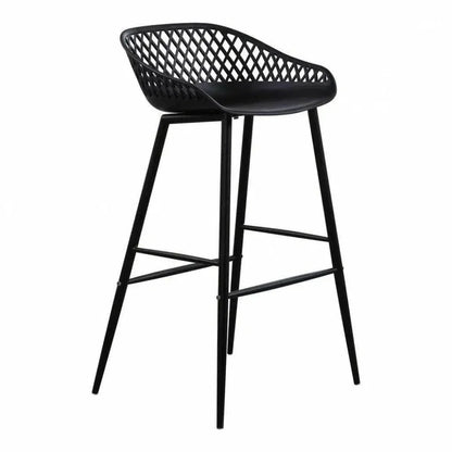 Outdoor Barstool Black Set (Bar Height)-Outdoor Bar Stools-Moe's Home-LOOMLAN