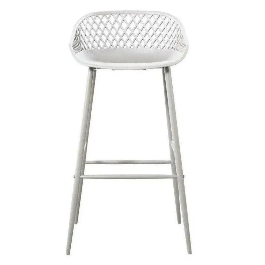 Outdoor Barstool White Set Black (Bar Height)-Outdoor Bar Stools-Moe's Home-LOOMLAN