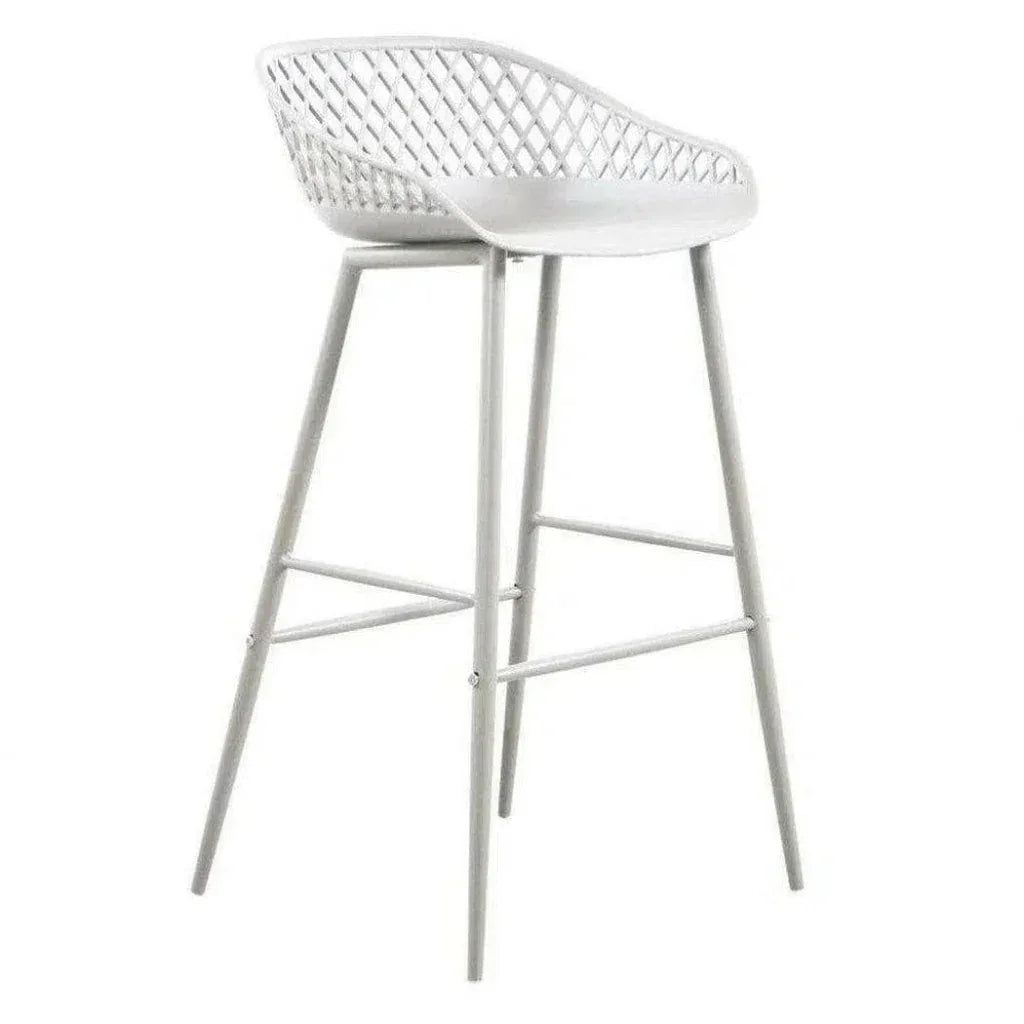 Outdoor Barstool White Set Black (Bar Height)-Outdoor Bar Stools-Moe's Home-LOOMLAN