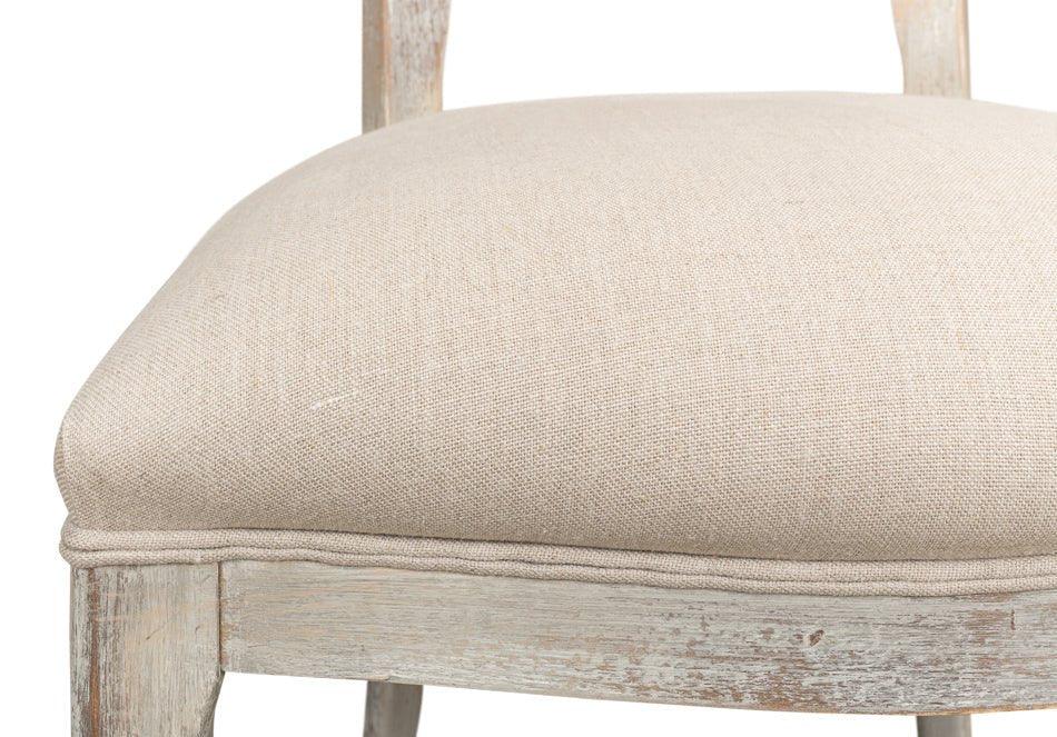 Sarreid Oval Cane Back Fabric Dining Chair 2PC