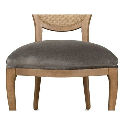 Sarreid Oval Cane Back Fabric Dining Chair 2PC