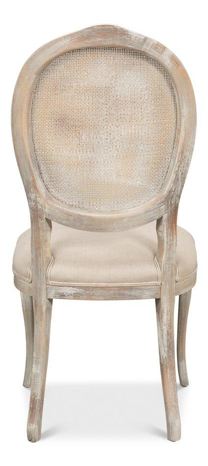Sarreid Oval Cane Back Fabric Dining Chair 2PC