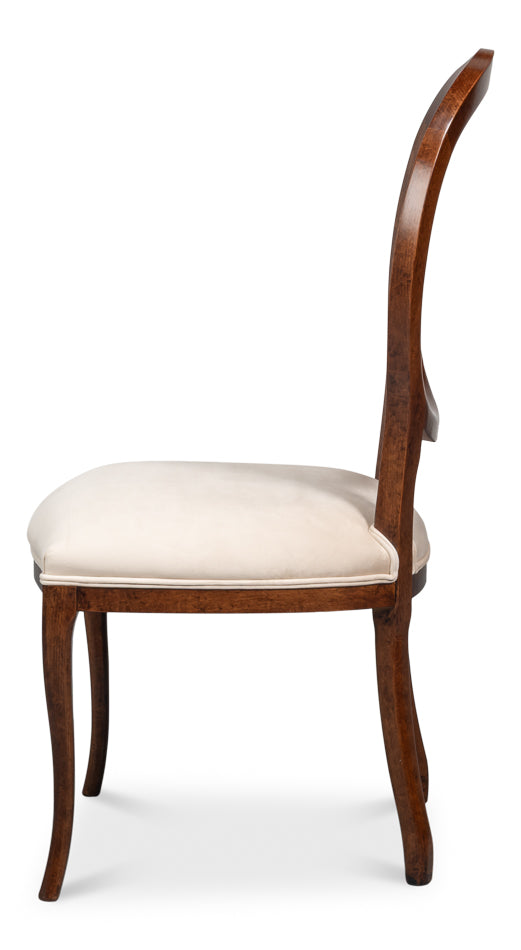 Sarreid Oval Cane Back Fabric Dining Chair 2PC
