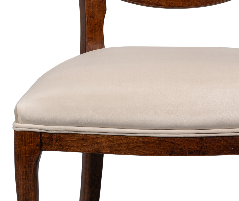 Sarreid Oval Cane Back Fabric Dining Chair 2PC