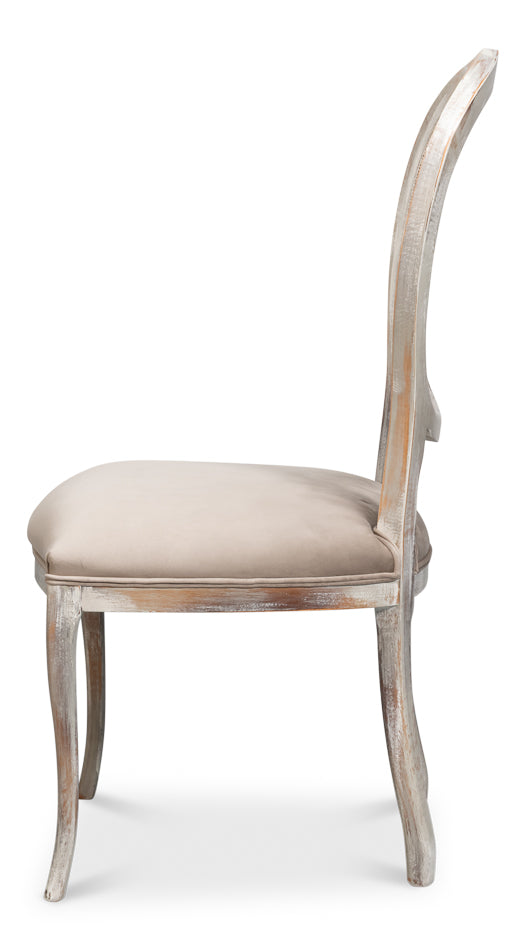 Sarreid Oval Cane Back Fabric Dining Chair 2PC