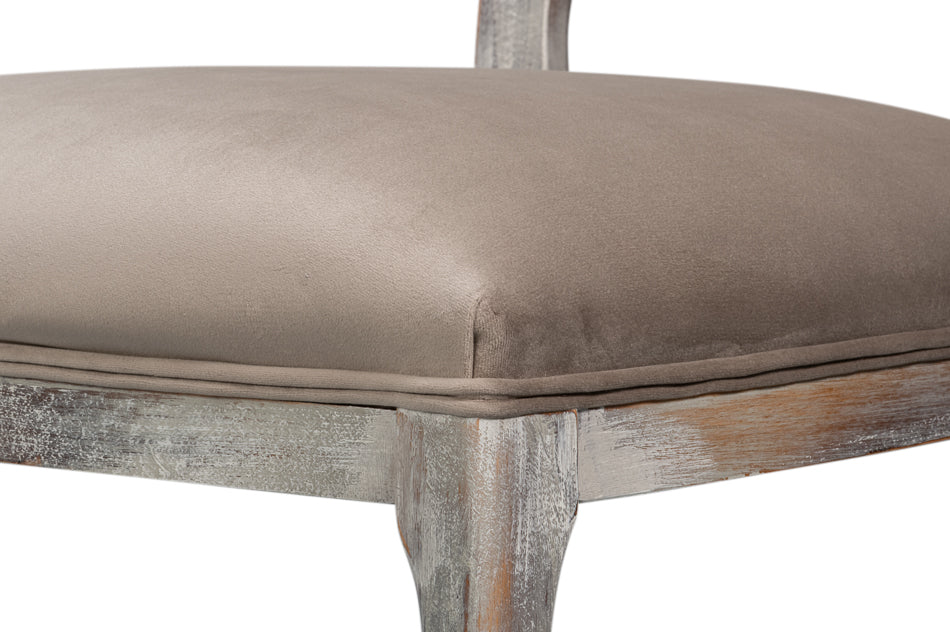 Sarreid Oval Cane Back Fabric Dining Chair 2PC