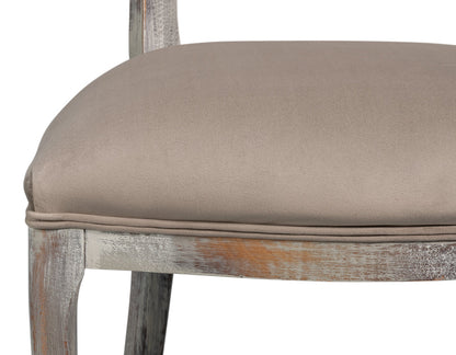 Sarreid Oval Cane Back Fabric Dining Chair 2PC