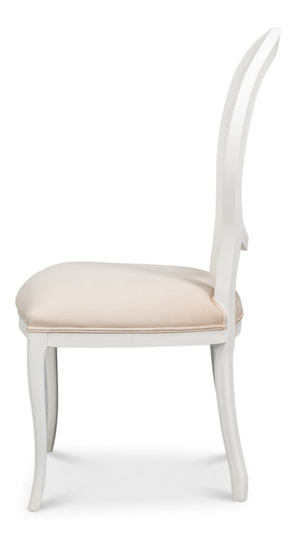 Sarreid Oval Cane Back Fabric Dining Chair 2PC