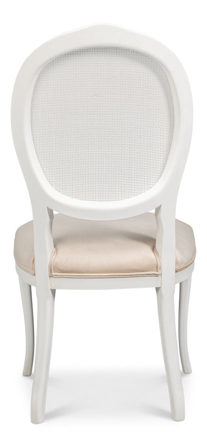 Sarreid Oval Cane Back Fabric Dining Chair 2PC