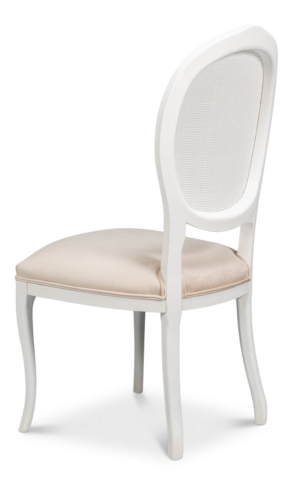 Sarreid Oval Cane Back Fabric Dining Chair 2PC