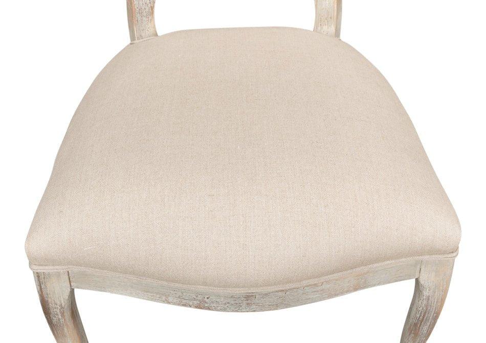 Sarreid Oval Cane Back Fabric Dining Chair 2PC