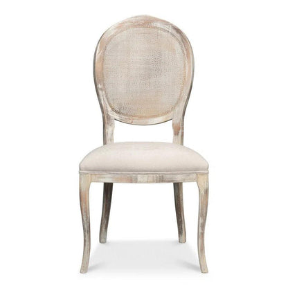 Sarreid Oval Cane Back Fabric Dining Chair 2PC