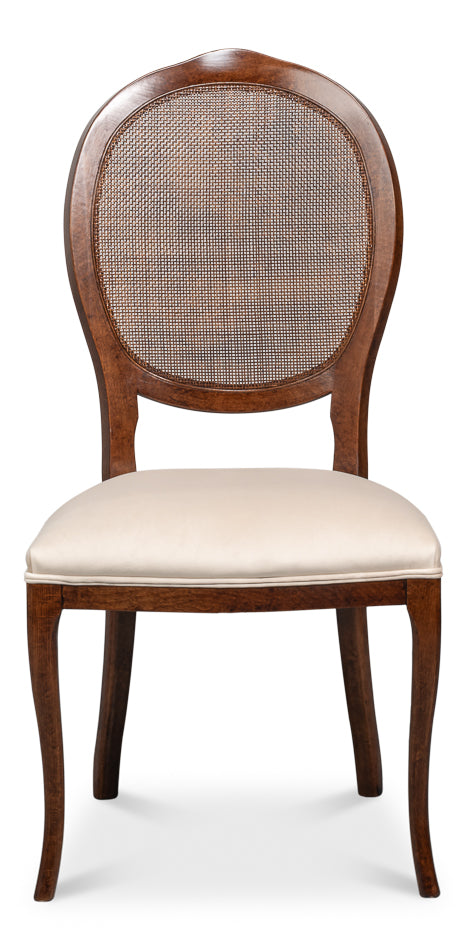 Sarreid Oval Cane Back Fabric Dining Chair 2PC