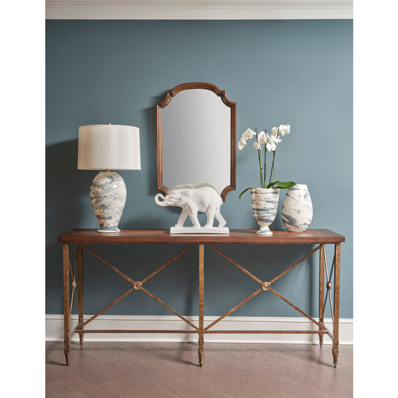 Chelsea House Overland Antique Gold Metal Based Console Table