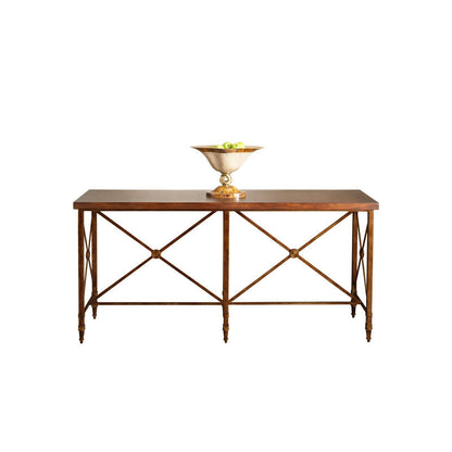 Chelsea House Overland Antique Gold Metal Based Console Table