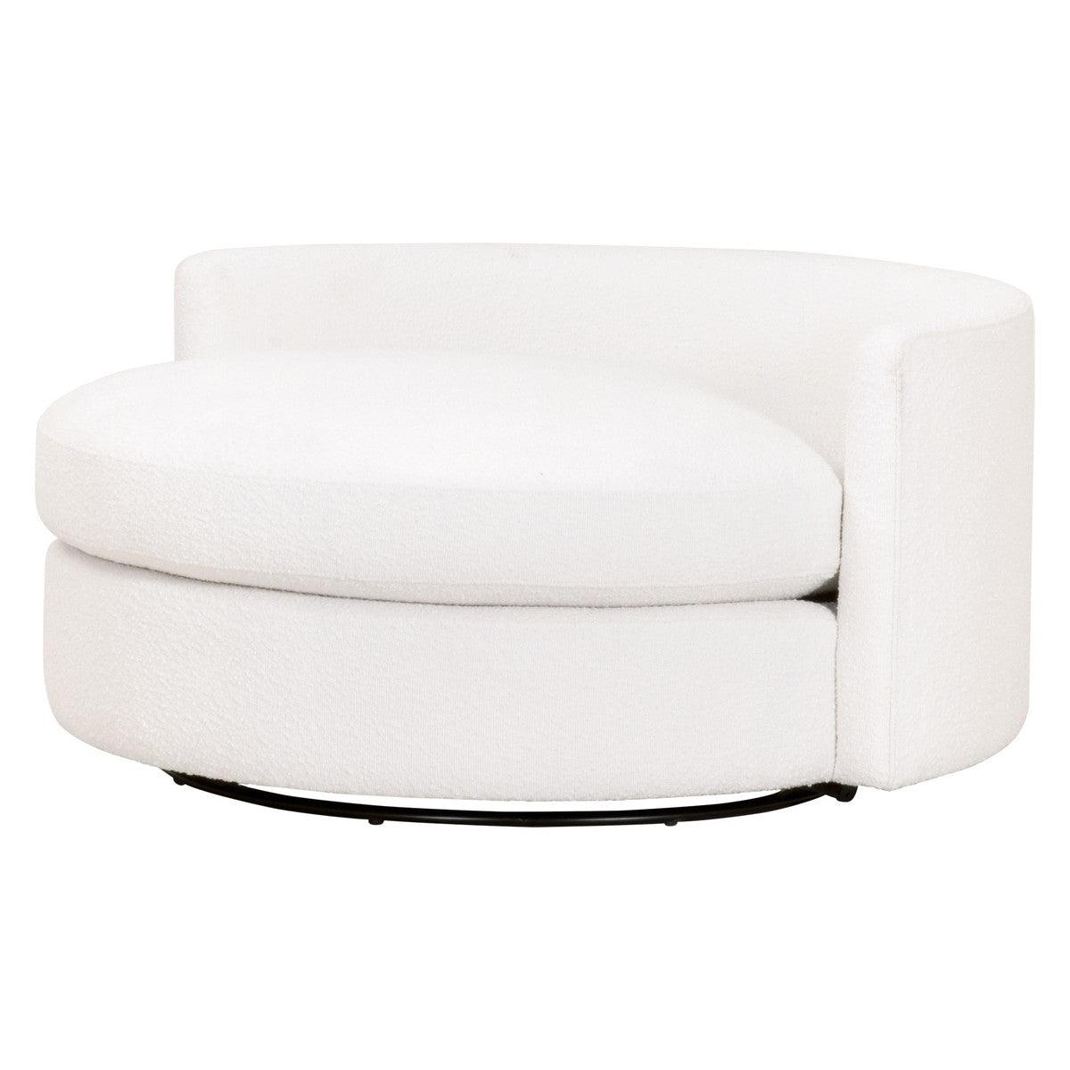 Oversized White Boucle Swivel Chair And A Half Club Chairs Sideboards and Things By Essentials For Living