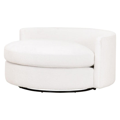 Oversized White Boucle Swivel Chair And A Half Club Chairs Sideboards and Things By Essentials For Living