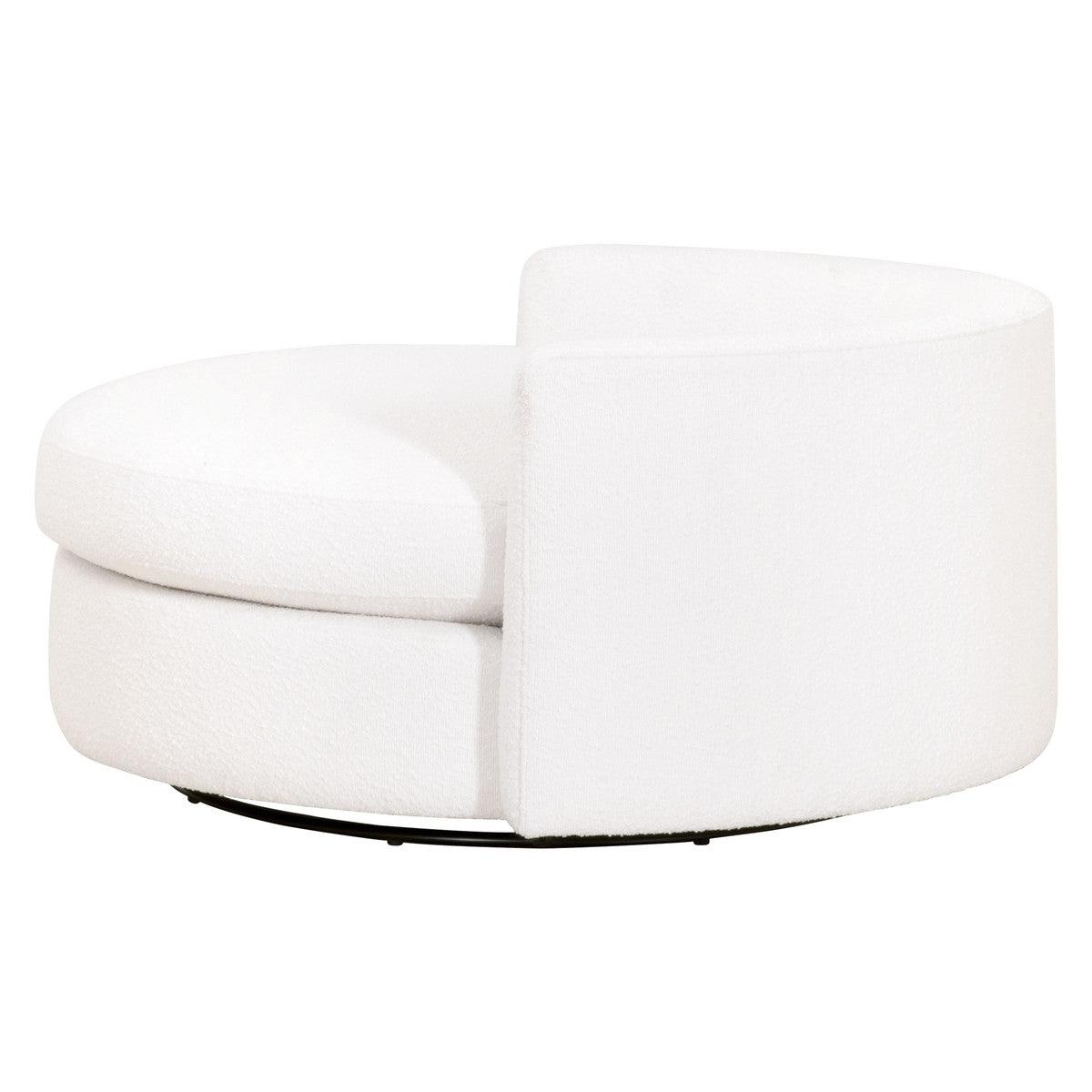 Oversized White Boucle Swivel Chair And A Half Club Chairs Sideboards and Things By Essentials For Living