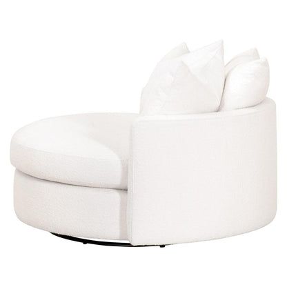 Oversized White Boucle Swivel Chair And A Half Club Chairs Sideboards and Things By Essentials For Living