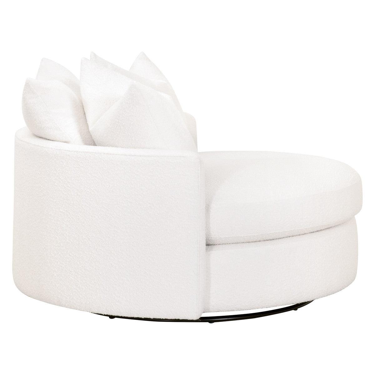 Oversized White Boucle Swivel Chair And A Half Club Chairs Sideboards and Things By Essentials For Living