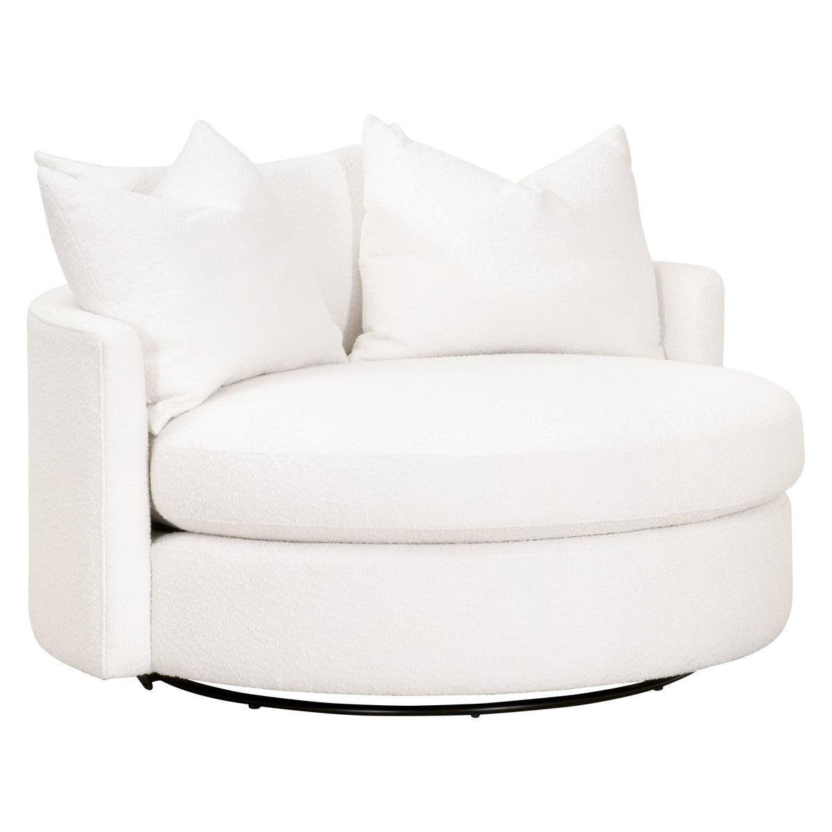 Oversized White Boucle Swivel Chair And A Half Club Chairs Sideboards and Things By Essentials For Living