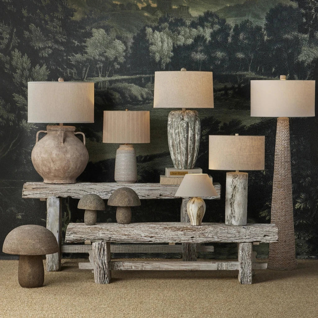 Owen Rustic Ceramic Antique Brass Table Lamp