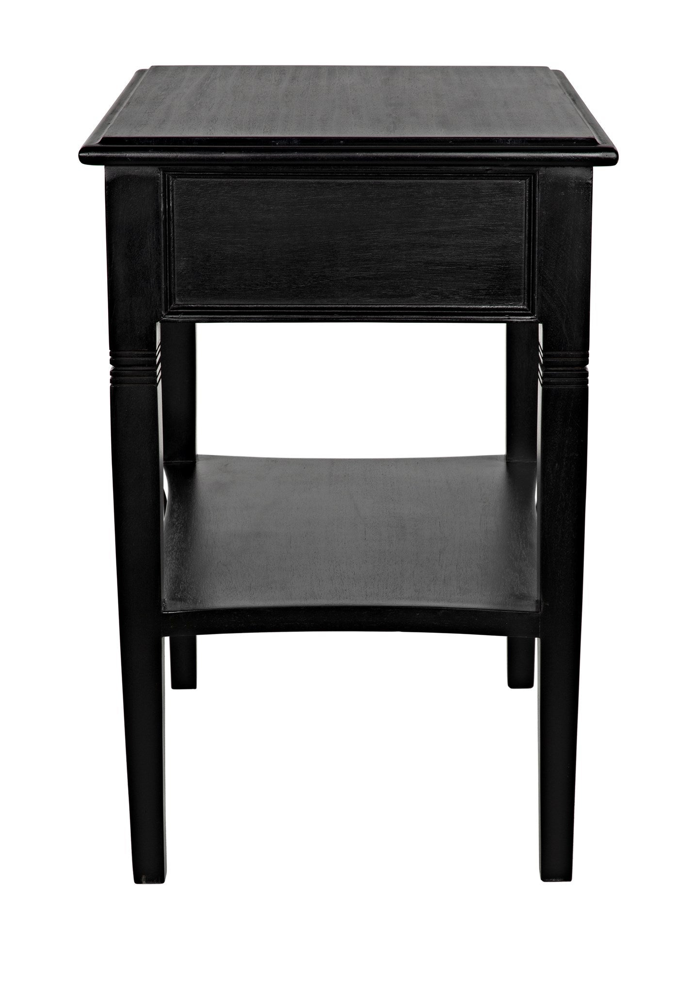 Oxford 1-Drawer Wood Black Rectangle Side Table-Side Tables-Noir-Sideboards and Things