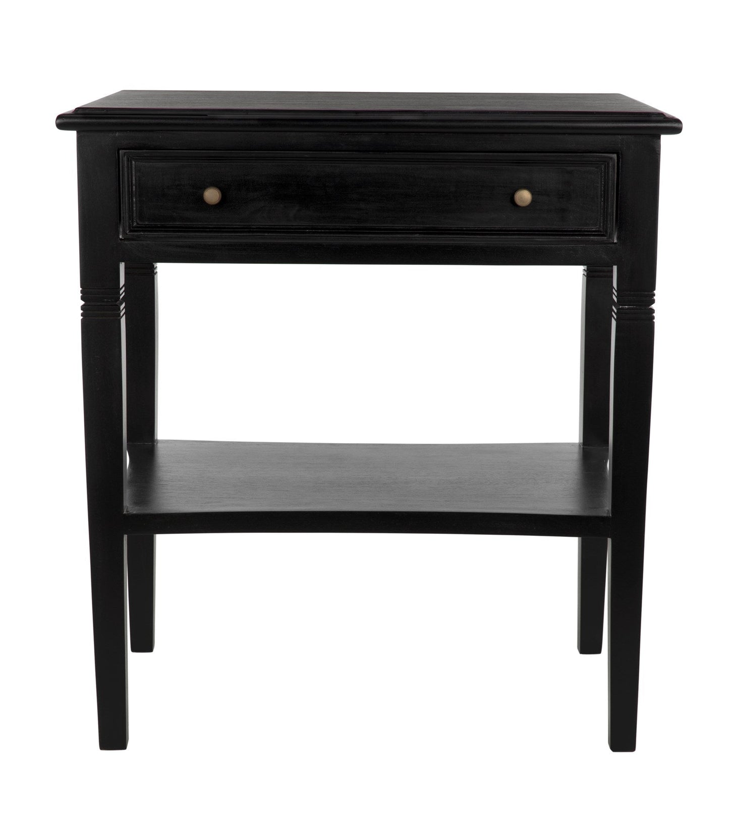 Oxford 1-Drawer Wood Black Rectangle Side Table-Side Tables-Noir-Sideboards and Things