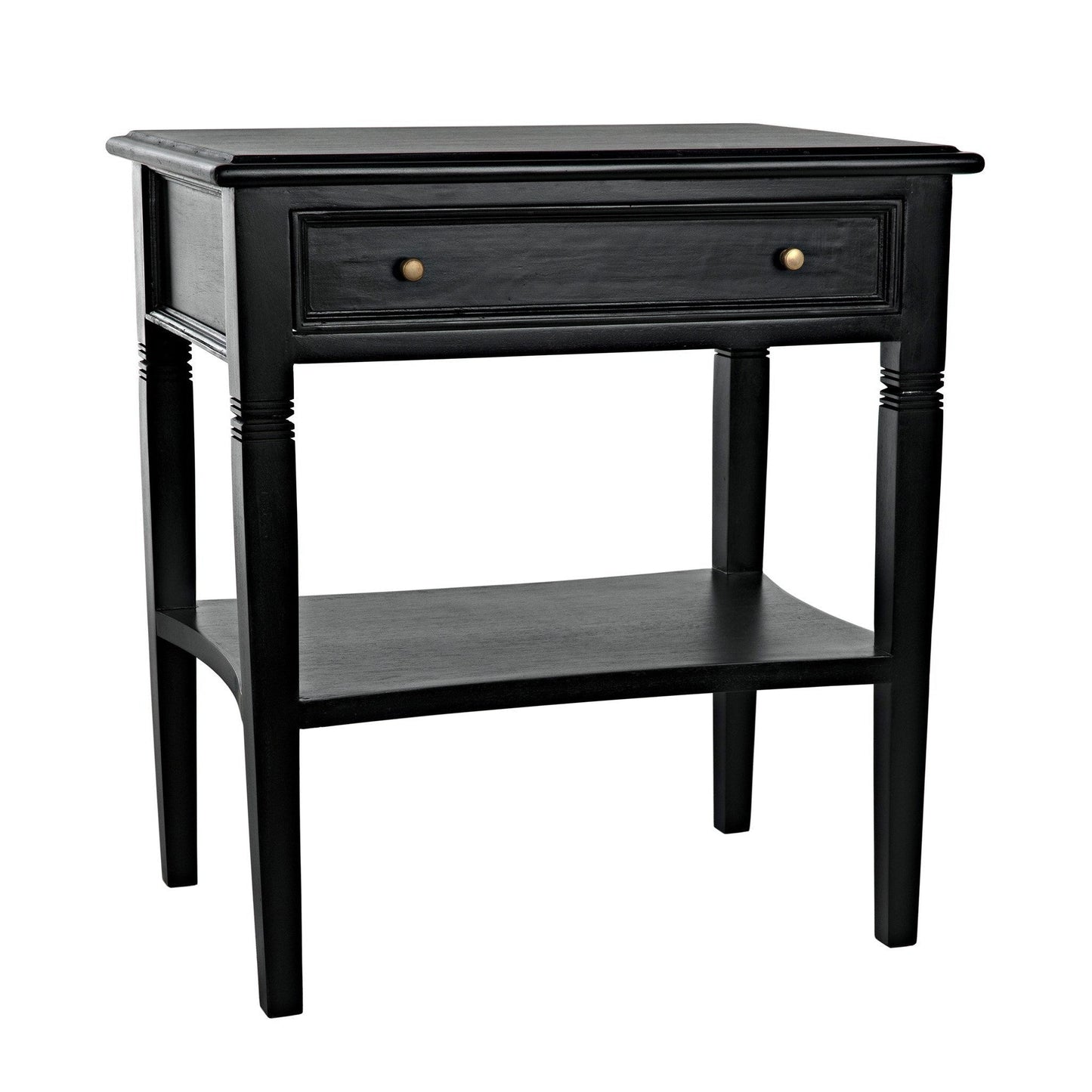 Oxford 1-Drawer Wood Black Rectangle Side Table-Side Tables-Noir-Sideboards and Things