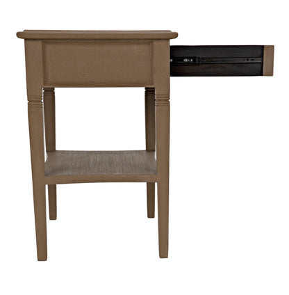 Oxford 1-Drawer Wood Brown Rectangle Side Table-Side Tables-Noir-Sideboards and Things