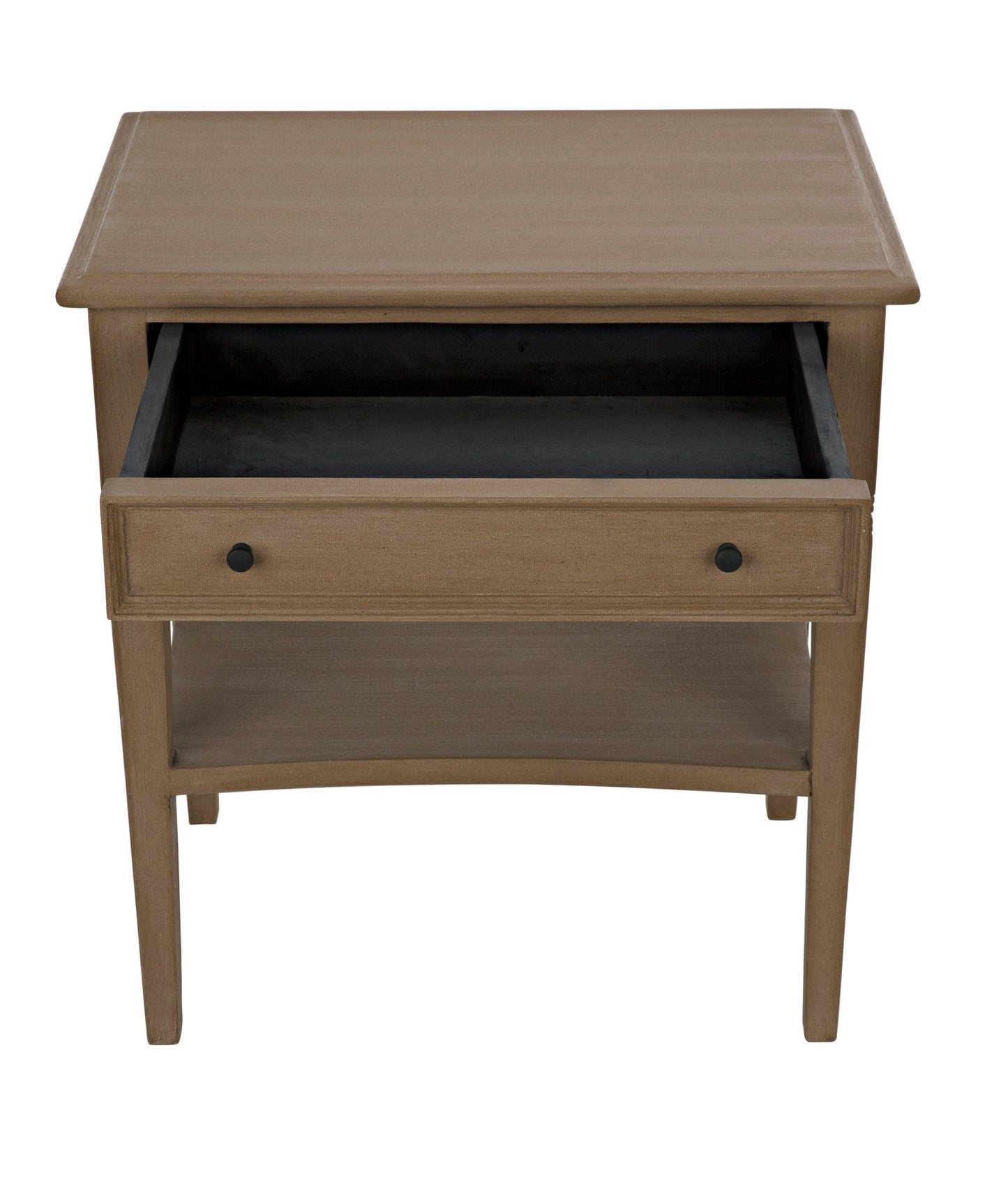 Oxford 1-Drawer Wood Brown Rectangle Side Table-Side Tables-Noir-Sideboards and Things