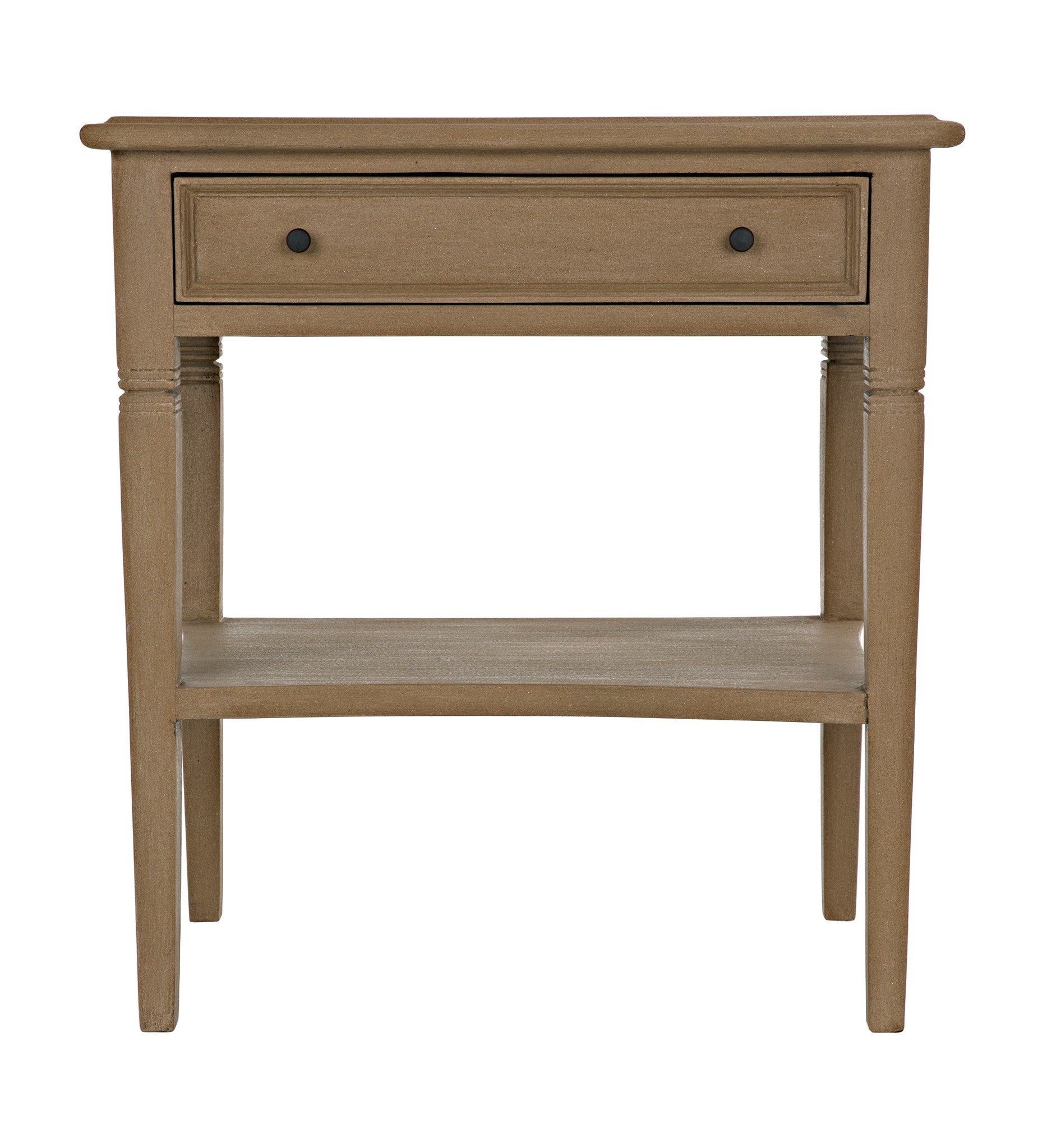 Oxford 1-Drawer Wood Brown Rectangle Side Table-Side Tables-Noir-Sideboards and Things