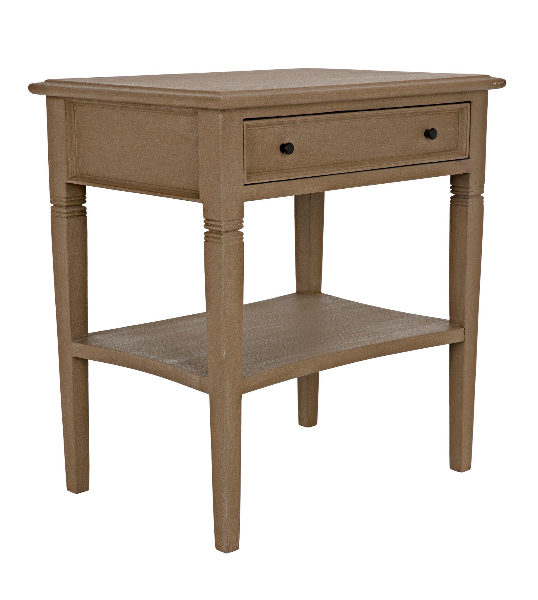 Oxford 1-Drawer Wood Brown Rectangle Side Table-Side Tables-Noir-Sideboards and Things