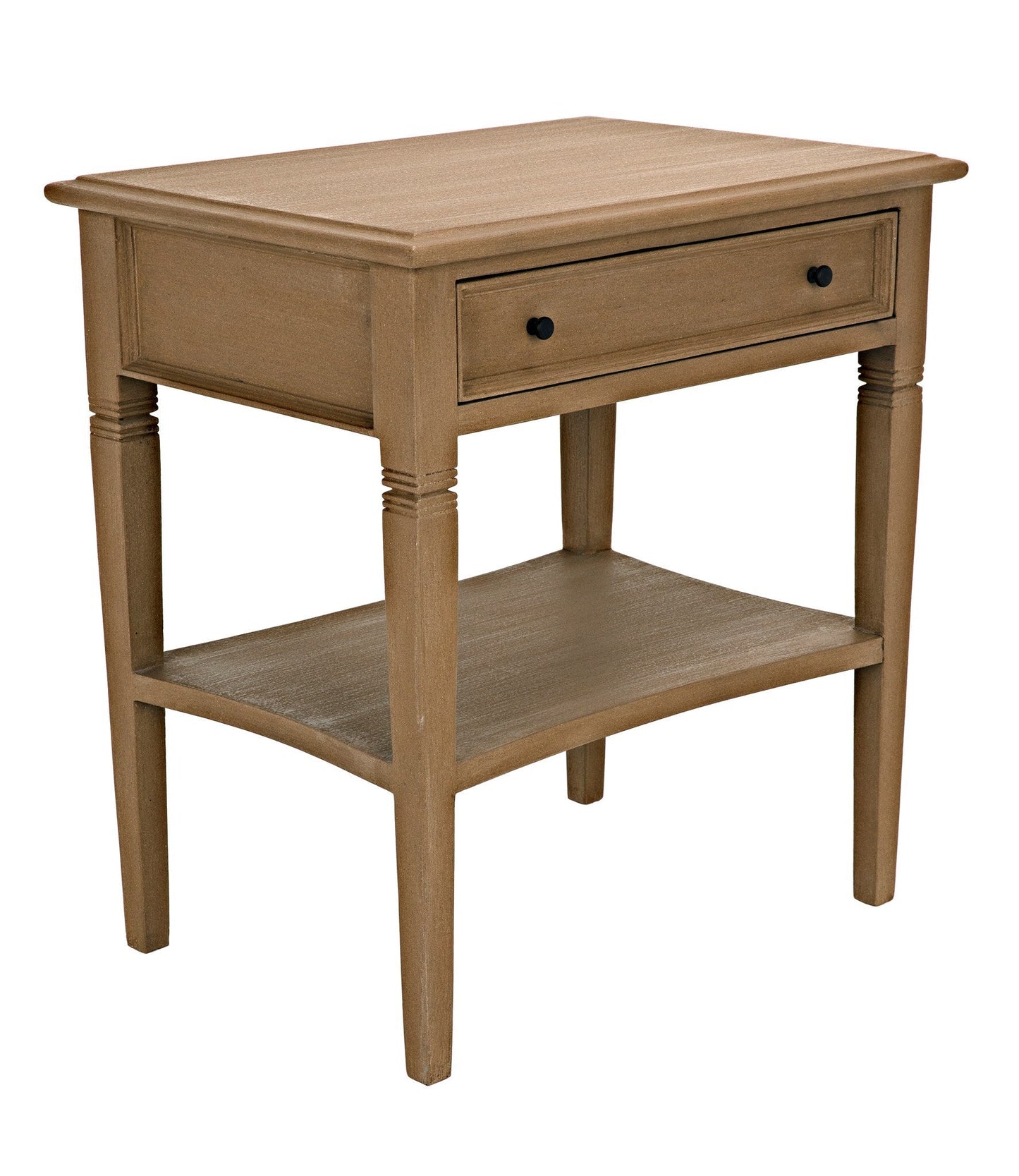 Oxford 1-Drawer Wood Brown Rectangle Side Table-Side Tables-Noir-Sideboards and Things