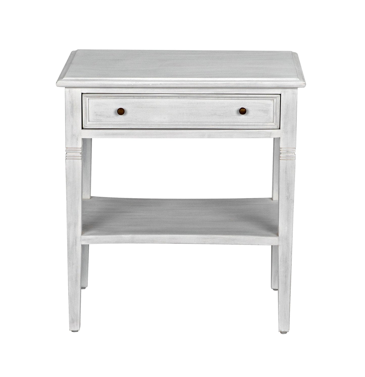 Oxford 1-Drawer Wood White Rectangle Side Table-Side Tables-Noir-Sideboards and Things