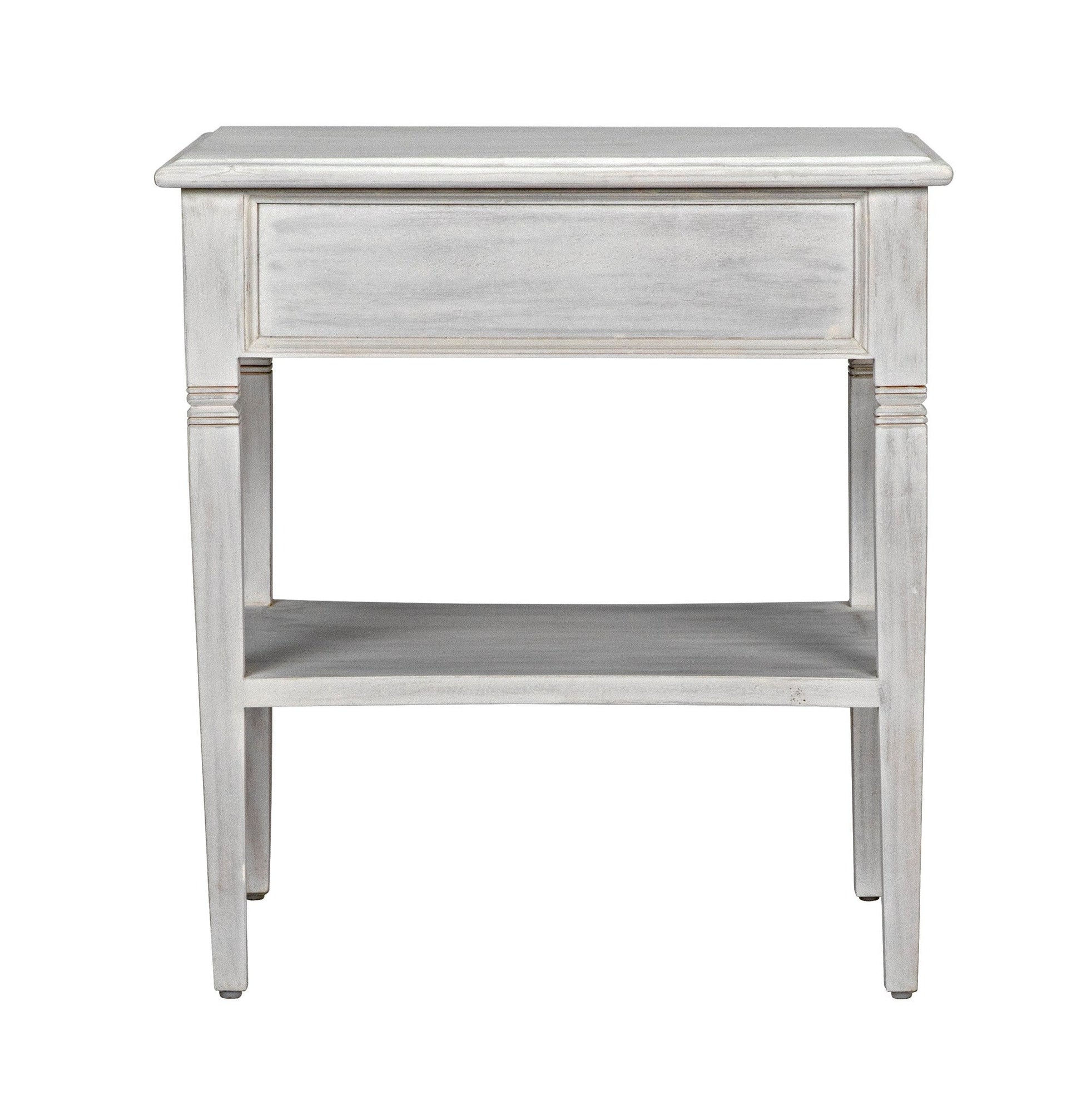 Oxford 1-Drawer Wood White Rectangle Side Table-Side Tables-Noir-Sideboards and Things