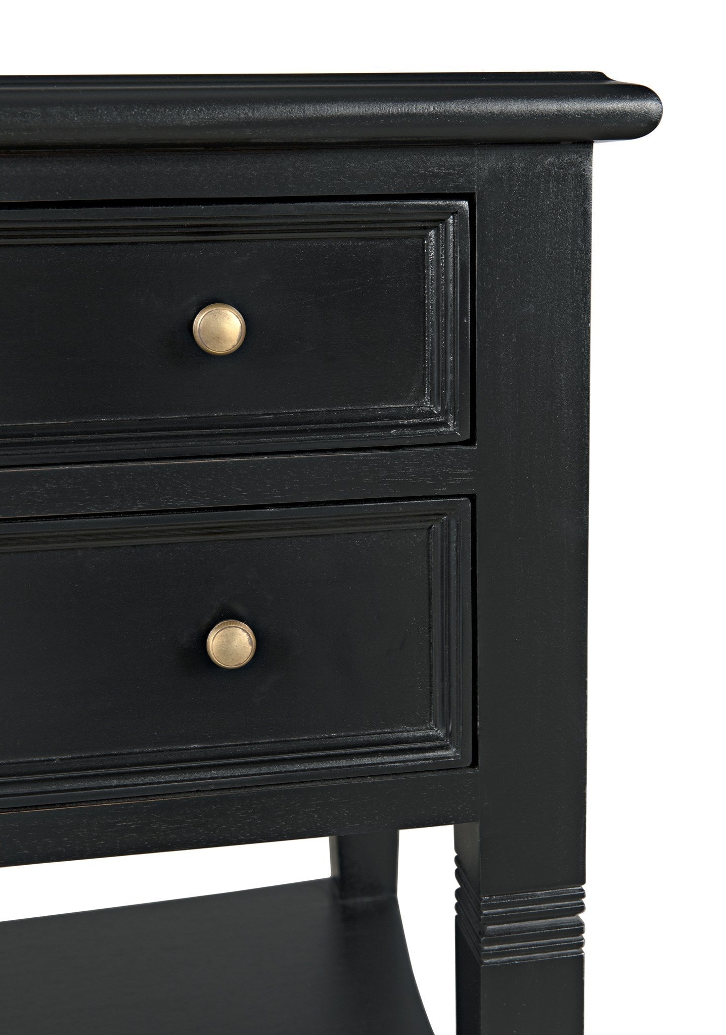 Oxford 2-Drawer Wood Black Rectangle Side Table-Side Tables-Noir-Sideboards and Things