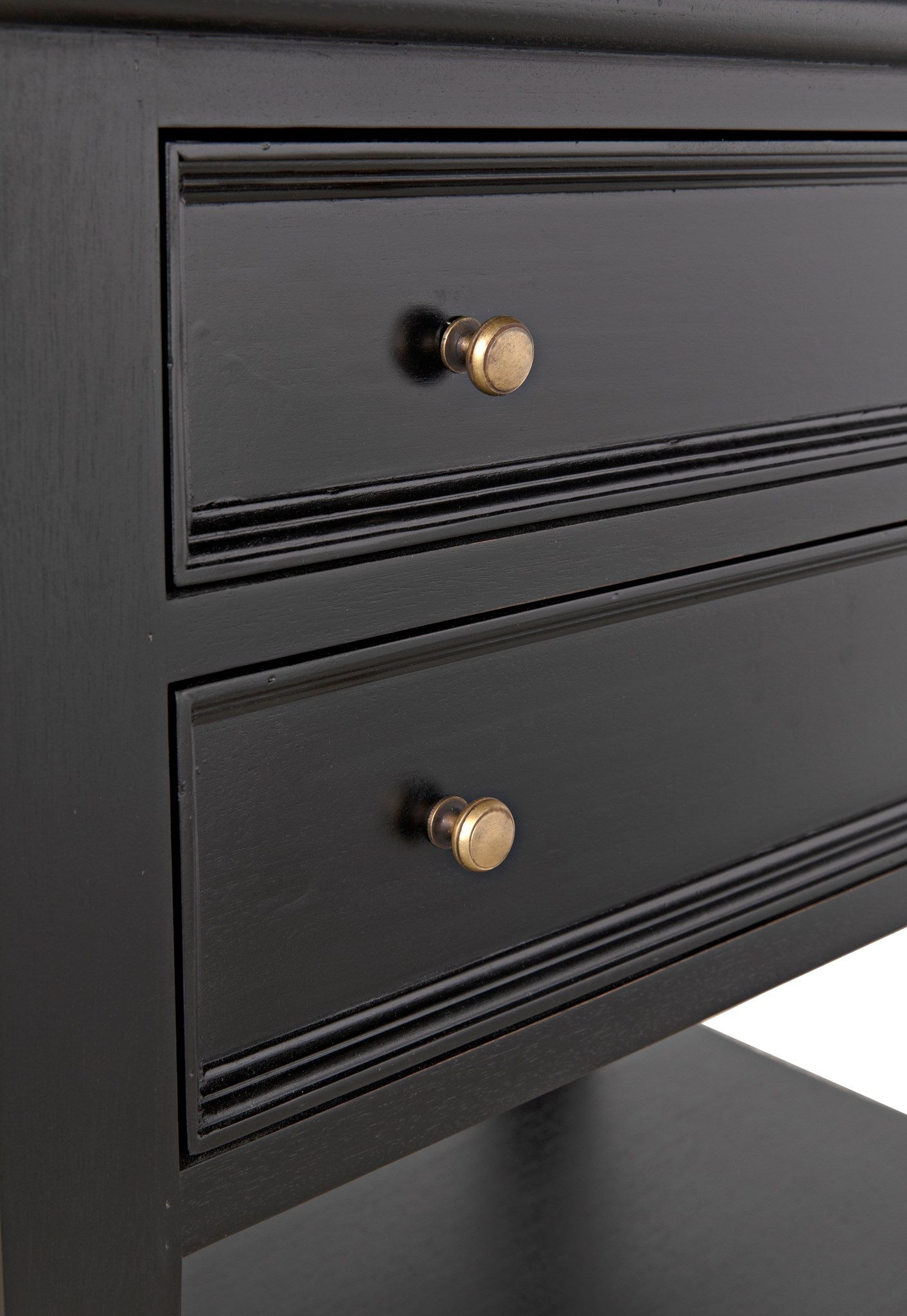 Oxford 2-Drawer Wood Black Rectangle Side Table-Side Tables-Noir-Sideboards and Things