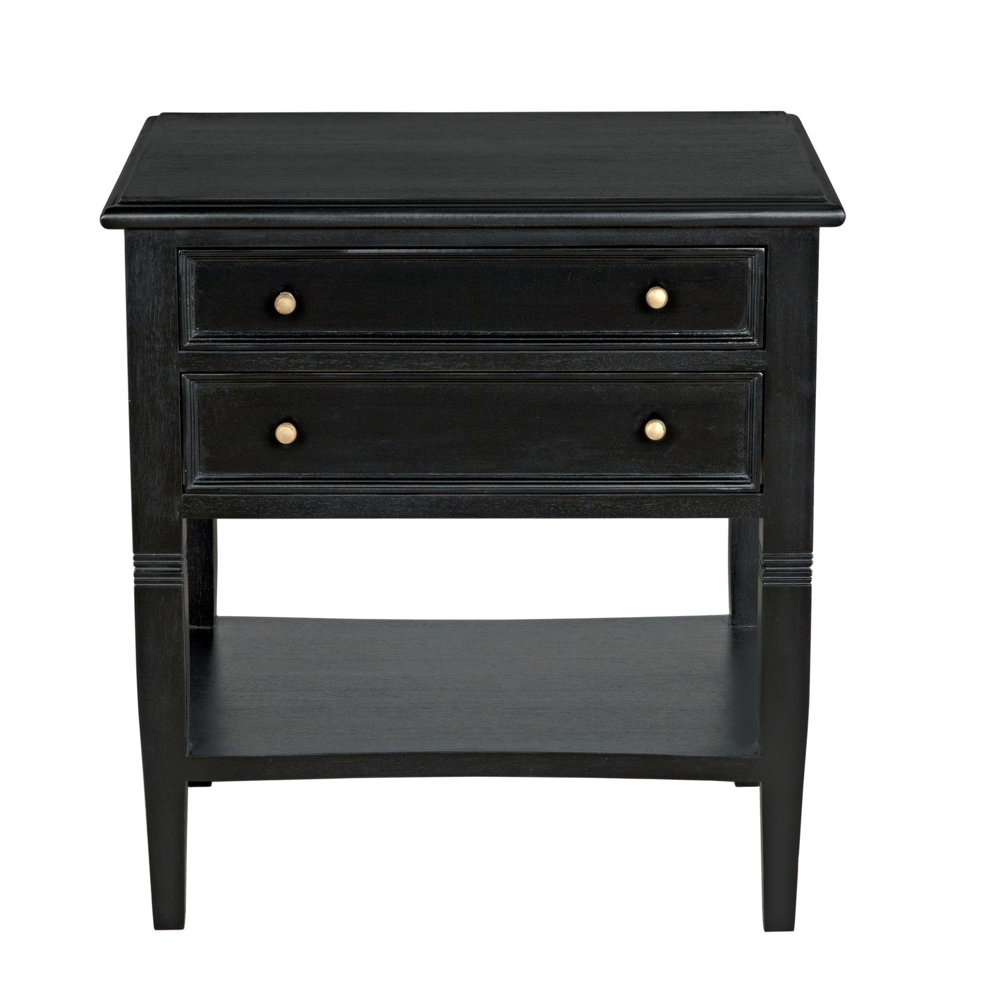 Oxford 2-Drawer Wood Black Rectangle Side Table-Side Tables-Noir-Sideboards and Things