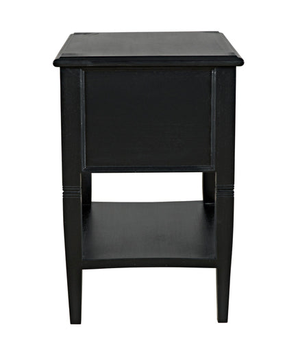 Oxford 2-Drawer Wood Black Rectangle Side Table-Side Tables-Noir-Sideboards and Things