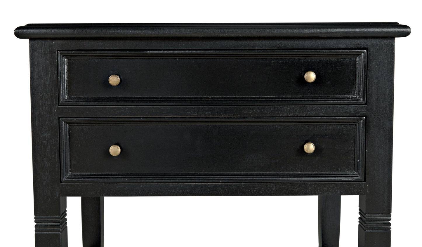 Oxford 2-Drawer Wood Black Rectangle Side Table-Side Tables-Noir-Sideboards and Things