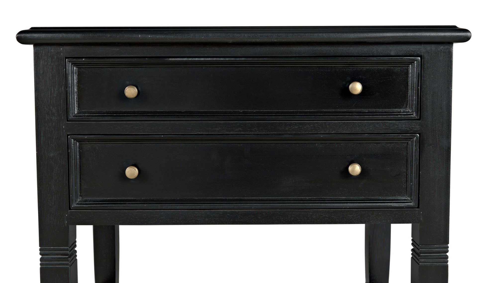 Oxford 2-Drawer Wood Black Rectangle Side Table-Side Tables-Noir-Sideboards and Things