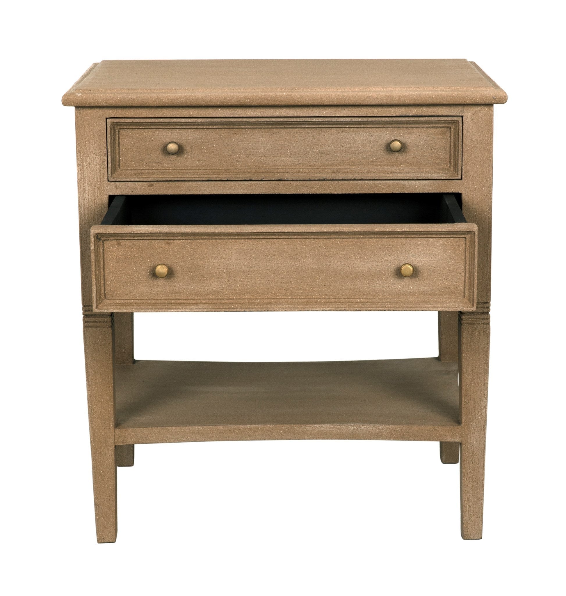 Oxford 2-Drawer Wood Rectangle Side Table-Side Tables-Noir-Sideboards and Things