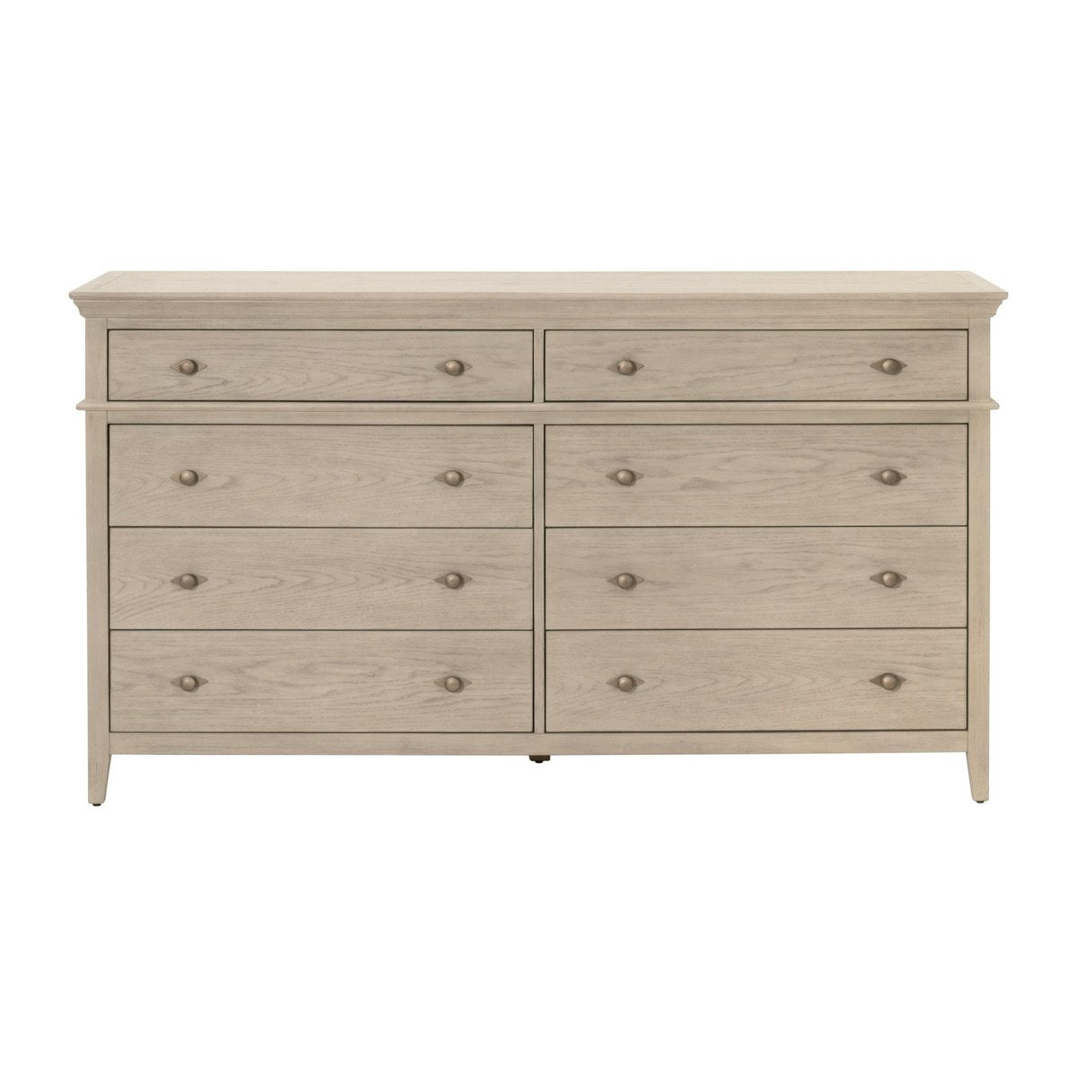 Essentials For Living Oxford 8-Drawer White Washed Oak Wooden Double Dresser
