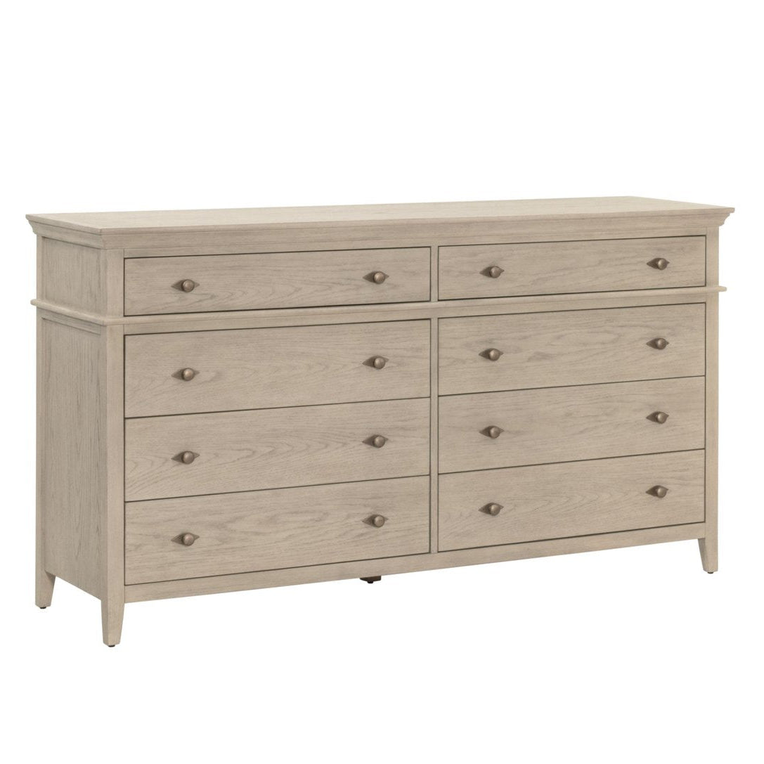 Essentials For Living Oxford 8-Drawer White Washed Oak Wooden Double Dresser