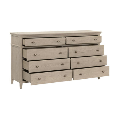 Essentials For Living Oxford 8-Drawer White Washed Oak Wooden Double Dresser