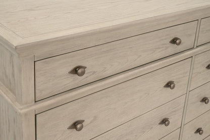 Essentials For Living Oxford 8-Drawer White Washed Oak Wooden Double Dresser
