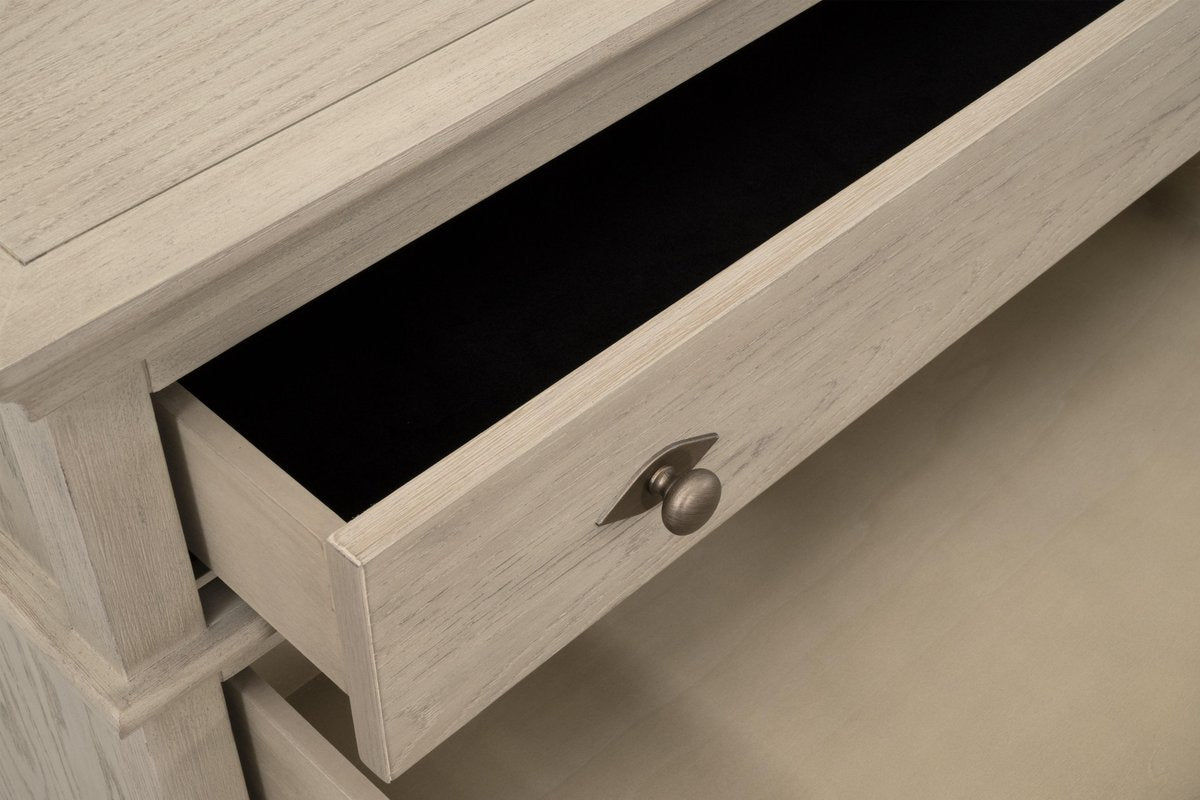 Essentials For Living Oxford 8-Drawer White Washed Oak Wooden Double Dresser
